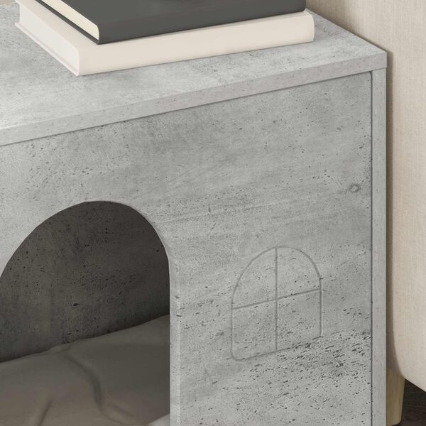 vidaXL Maison pour chat B&eacute;ton 51 x 30 x 52 cm Bois d'ing&eacute;nierie