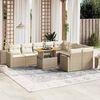 vidaXL Salon de jardin avec coussins 10 pcs beige r&eacute;sine tress&eacute;e