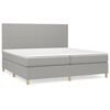 vidaXL Sommier &agrave; lattes de lit avec matelas Gris clair 200x200cm Tissu