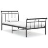 vidaXL Cadre de lit sans matelas noir m&eacute;tal 90x200 cm