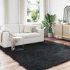 vidaXL Tapis en fausse Tafalla Noir 200 x 200 cm Polyester