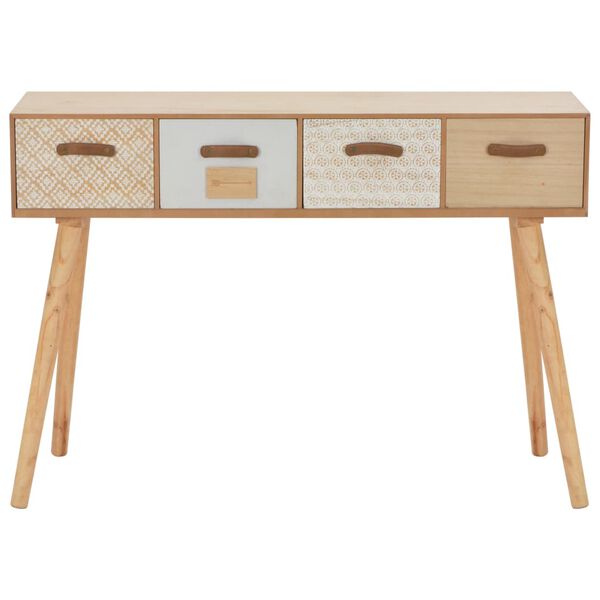 vidaXL Table console avec 4 tiroirs 110x30x75 cm Bois de pin massif
