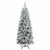 vidaXL Sapin de No&euml;l artificiel avec 300 LED avec support Blanc 210 cm
