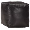 vidaXL Pouf 40 x 40 x 40 cm Noir Cuir véritable de chèvre