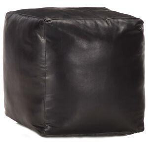vidaXL Pouf 40 x 40 x 40 cm Noir Cuir véritable de chèvre