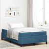 vidaXL Cadre de lit avec matelas Bleu fonc&eacute; 120 x 190 cm tissu