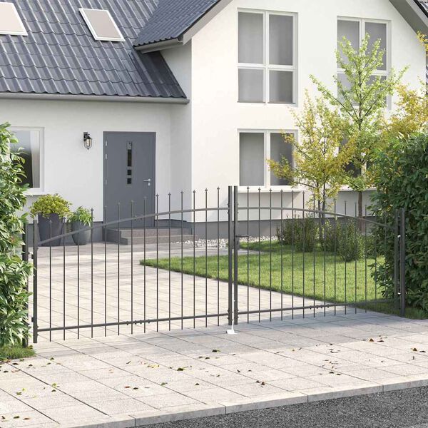 vidaXL Porte Double Woerden Gris 400 x 199.5 cm Acier