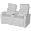 vidaXL Fauteuil inclinable &agrave; 2 places cuir synth&eacute;tique blanc