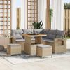 vidaXL Ensemble de canap&eacute; de jardin 9 pcs Beige et Gris clair