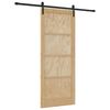 vidaXL Porte coulissante Naturel et Noir 86 x 211 cm Pin massif