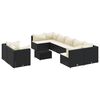 vidaXL Salon de jardin 10 pcs avec coussins noir r&eacute;sine tress&eacute;e