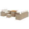 vidaXL Ensemble de canap&eacute; de jardin 8 pcs Beige polyrotin