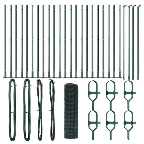 vidaXL Poteau de clôture. Vert 50 x 1 m (mailles 12 x 12 mm)