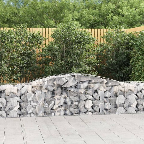 vidaXL Paniers à gabions arqués 4 pcs 400x50x60/80 cm Fer galvanisé