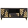 vidaXL Meuble TV Noir 105 x 33 x 46 cm Bois de mangue massif