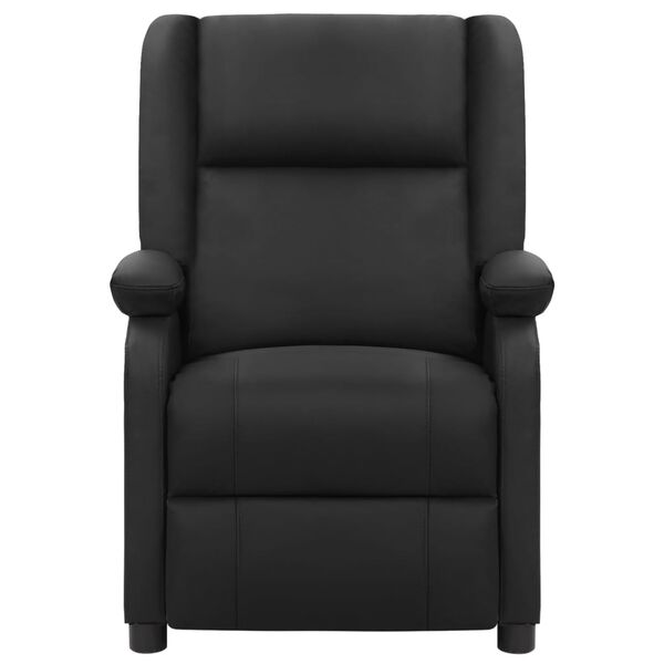 vidaXL Fauteuil de massage noir cuir véritable