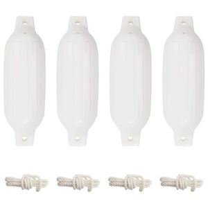 vidaXL Pare-choc de bateau 4 pcs blanc &Oslash; 11x40 cm PVC