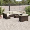 vidaXL Salon de jardin avec coussins 13 pcs marron r&eacute;sine tress&eacute;e