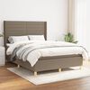 vidaXL Sommier &agrave; lattes de lit avec matelas Taupe 140x200 cm Tissu