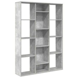 vidaXL S&eacute;parateur de pi&egrave;ce/Biblioth&egrave;que Gris b&eacute;ton Bois d&rsquo;ing&eacute;nierie