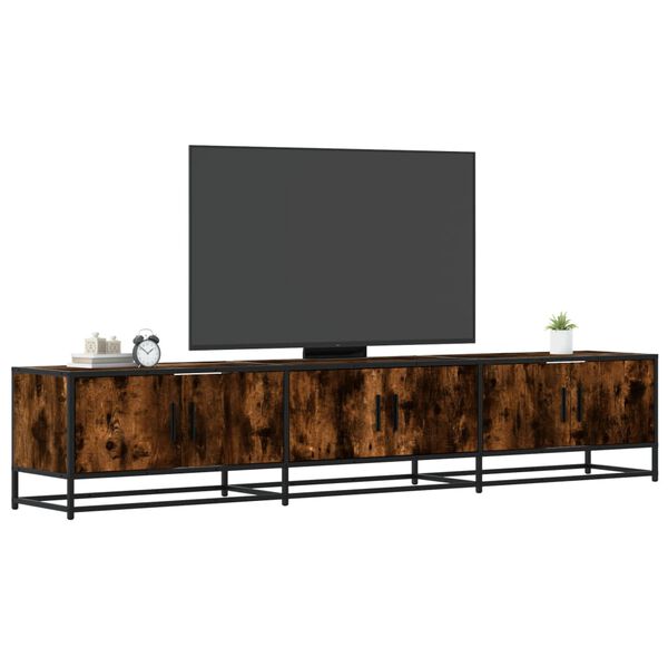 vidaXL Meuble TV ch&ecirc;ne fum&eacute; 210x35x41 cm bois d'ing&eacute;nierie