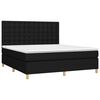 vidaXL Sommier &agrave; lattes de lit et matelas et LED Noir 160x200 cm Tissu