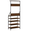 vidaXL Porte-v&ecirc;tements et rangement des chaussures ch&ecirc;ne marron