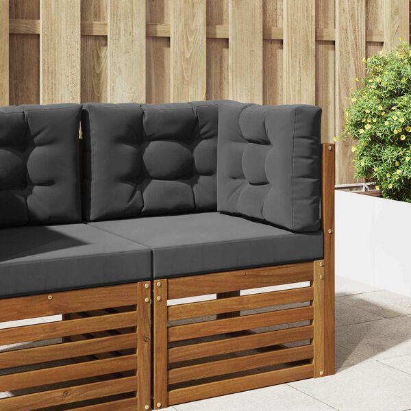 vidaXL Coussin de canap&eacute; d'ext&eacute;rieur 3 pcs Anthracite Polyester