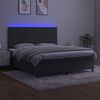 vidaXL Sommier &agrave; lattes de lit avec matelas LED Gris fonc&eacute; 160x200 cm
