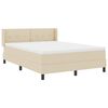 vidaXL Lit &agrave; ressorts avec matelas Cr&egrave;me 200 x 160 cm Polyester