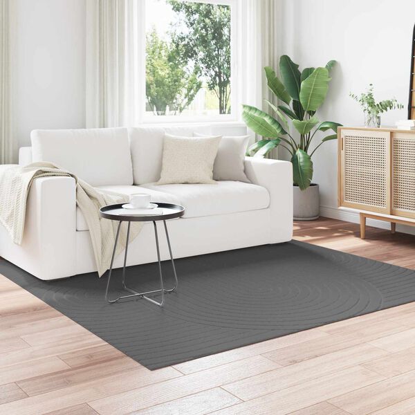 vidaXL Tapis de surface Carr&eacute; HUARTE Anthracite 200 x 200 cm Polyester