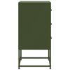 vidaXL Table de chevet vert olive 36x39x78 cm acier