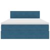 vidaXL Lit de Rangement avec matelas Bleu fonc&eacute; 140 x 200 cm Velours
