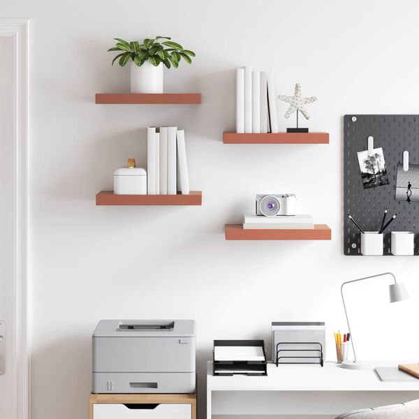 vidaXL &Eacute;tag&egrave;re Murale 4 pcs Rouge 40 x 23,5 x 4 cm Bois d'ing&eacute;nierie