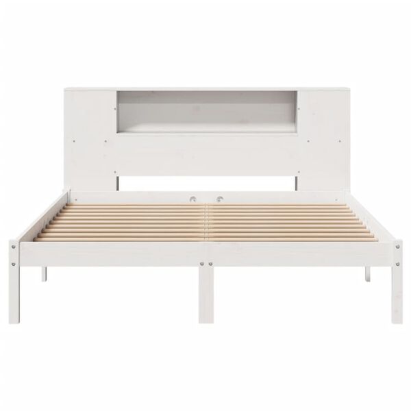 vidaXL Lit bibliothèque sans matelas blanc 120x190 cm bois pin massif