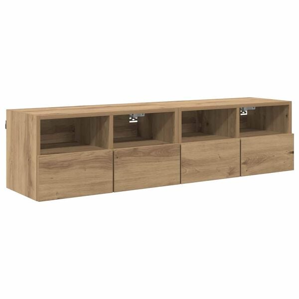 vidaXL Meubles TV muraux 2 pcs Ch&ecirc;ne artisanal 60 x 30 x 30 cm