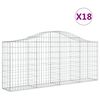 vidaXL Paniers &agrave; gabions arqu&eacute;s 18 pcs 200x30x80/100 cm Fer galvanis&eacute;