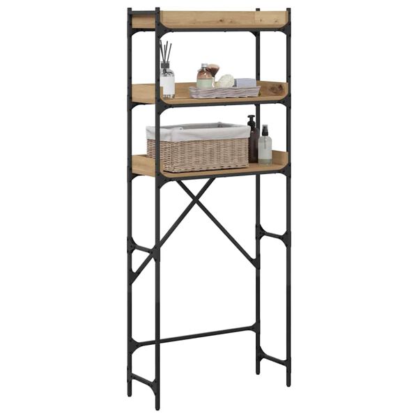 vidaXL &Eacute;tag&egrave;re pour machine &agrave; laver Ch&ecirc;ne artisanal 67 x 25 x 163 cm