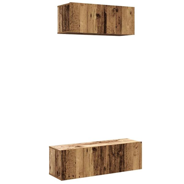vidaXL Ensemble de meuble TV mural 2 pcs vieux bois bois d'ing&eacute;nierie