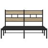 vidaXL Cadre de lit en m&eacute;tal sans matelas ch&ecirc;ne sonoma 140x190 cm