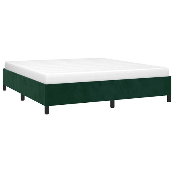 vidaXL Cadre de lit sans matelas vert fonc&eacute; 180x200 cm velours