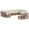 vidaXL Ensemble de canap&eacute; de jardin 12 pcs Beige polyrotin