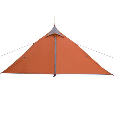 vidaXL Tente de camping tipi 1 personne gris et orange imperméable