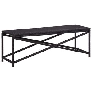 vidaXL Banc de jardin 120 cm R&eacute;sine tress&eacute;e Noir