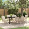 vidaXL Ensemble de salle &agrave; manger pour jardin 7 pcs Beige polyrotin