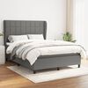 vidaXL Sommier &agrave; lattes de lit avec matelas Gris fonc&eacute; 140x190cm Tissu
