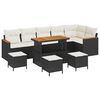 vidaXL Ensemble de canap&eacute; de jardin 10 pc Noir polyrotin