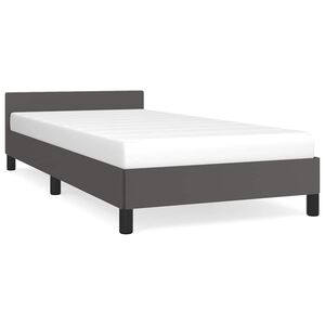 vidaXL Cadre de lit avec t&ecirc;te de lit sans matelas gris 90x200 cm