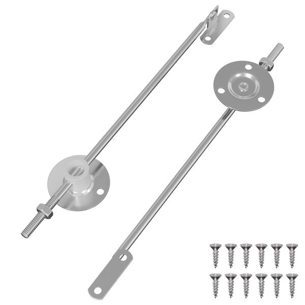 vidaXL Charni&egrave;re de support de couvercle 2 pcs Argent&eacute; Fer