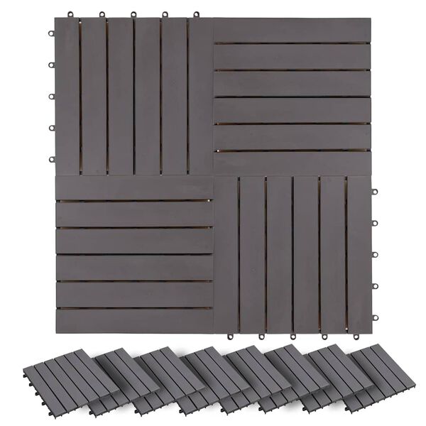 vidaXL Carreaux de terrasse 30pcs Délavage gris 30x30 cm Acacia solide